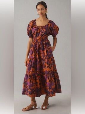 Anthropologie The Somerset Maxi Dress: Puff-Sleeve Edition Size Medium Floral